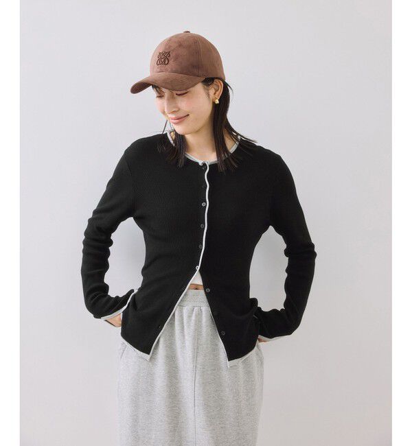 VIS「【WEB/一部店舗限定】配色メローバイカラーカーディガン」|カーディガン|