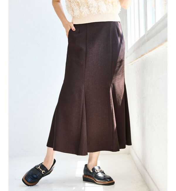 VIS「【美easy】ウーリッシュマーメイドスカート【セットアップ対応/洗える】」|スカート|ブラウン(20)
