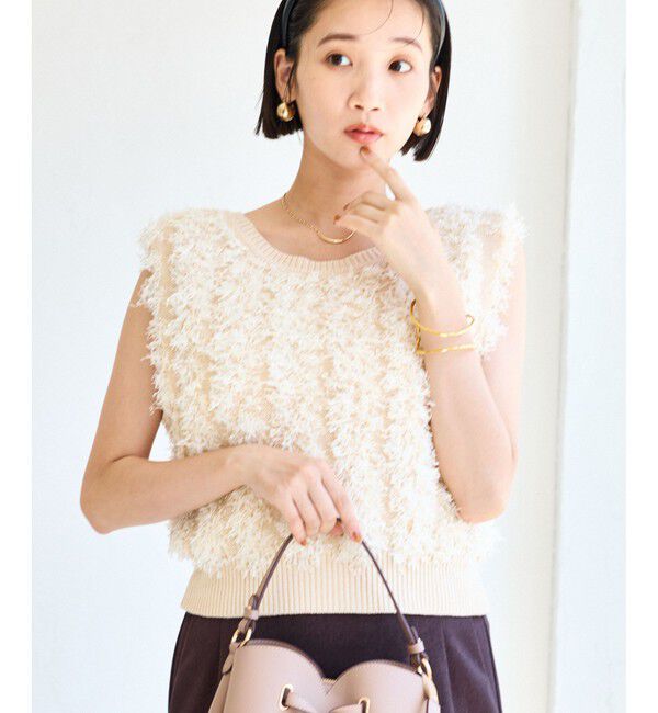 VIS「【2WAY】フリンジニットベスト」|ベスト・ジレ|