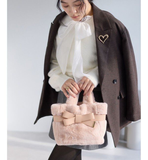 VIS「【2WAY】ファーリボントートバッグ」|トートバッグ|