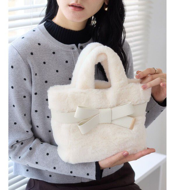 VIS「【2WAY】ファーリボントートバッグ」|トートバッグ|