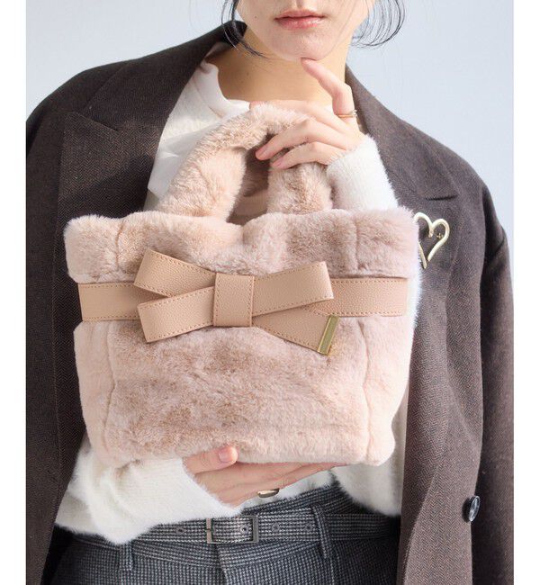 VIS「【2WAY】ファーリボントートバッグ」|トートバッグ|