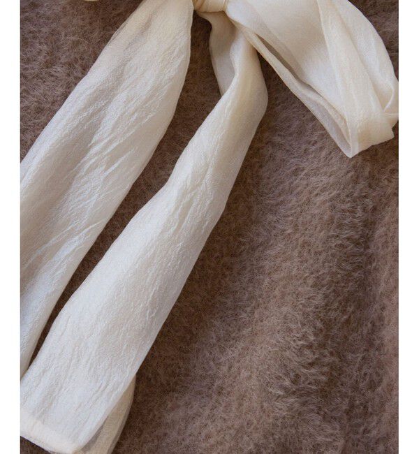 VIS「シアーボウタイリボン付きフェザーニットプルオーバー/2WAY・イージーケア」|ニット・セーター|