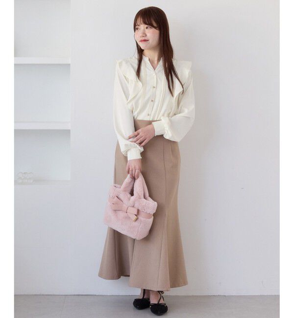 VIS「【WEB限定】スキッパーフリルデザインブラウス」|シャツ・ブラウス|