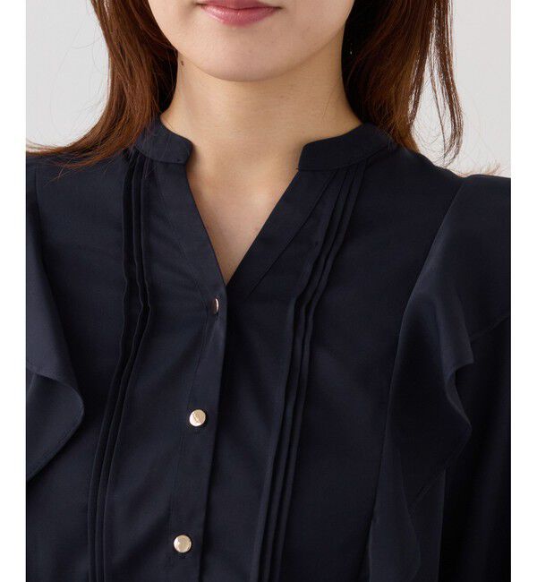 VIS「【WEB限定】スキッパーフリルデザインブラウス」|シャツ・ブラウス|