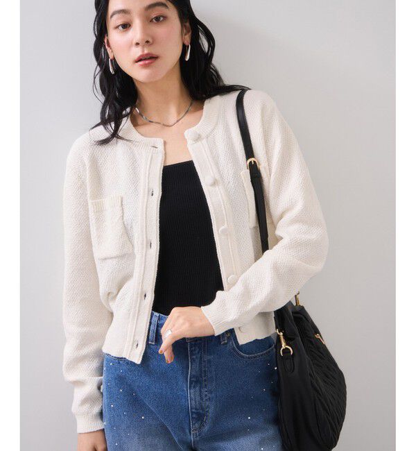 VIS「くるみ釦ニットカーディガン」|カーディガン|オフホワイト(15)