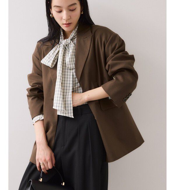 VIS「チェックアソートウエストドロストジャケット」|テーラードジャケット|