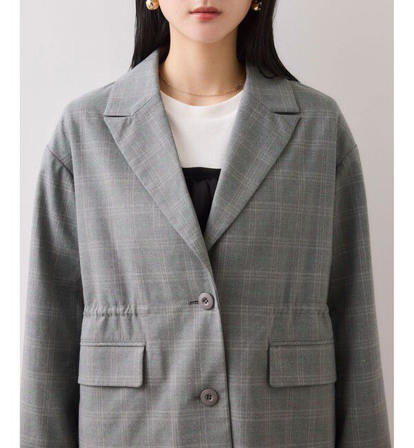 VIS「チェックアソートウエストドロストジャケット」|テーラードジャケット|