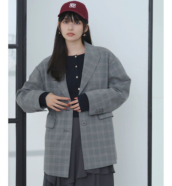 VIS「チェックアソートウエストドロストジャケット」|テーラードジャケット|