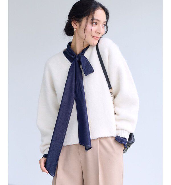 VIS「チェックアソートシャギーニットカーディガン/セットアップ対応」|カーディガン|