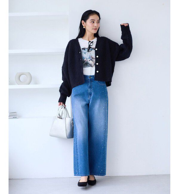 VIS「チェックアソートシャギーニットカーディガン/セットアップ対応」|カーディガン|