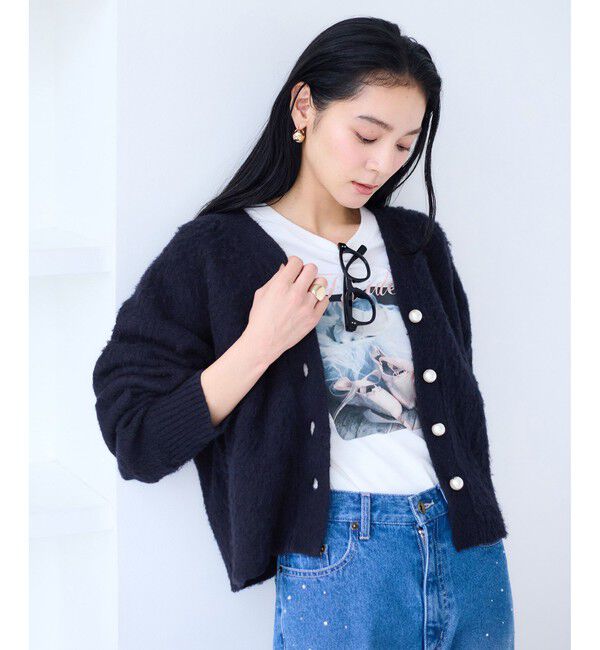 VIS「チェックアソートシャギーニットカーディガン/セットアップ対応」|カーディガン|