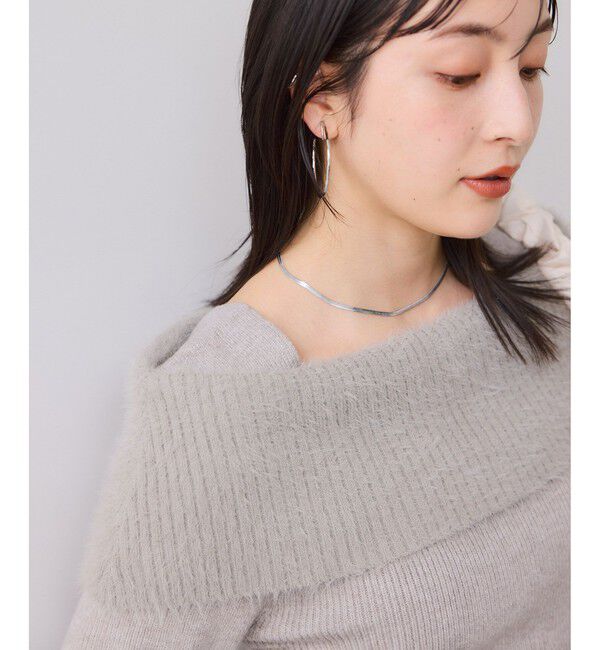 VIS「フェザーヤーンオフショルもちもちリブニット/イージーケア」|ニット・セーター|