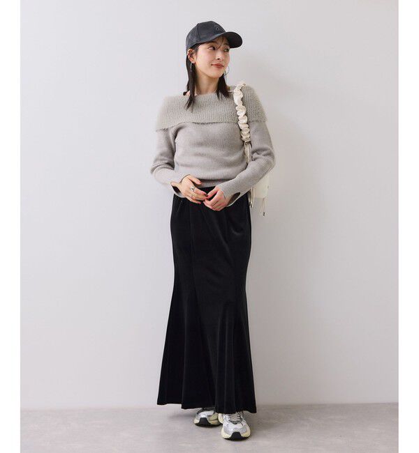 VIS「フェザーヤーンオフショルもちもちリブニット/イージーケア」|ニット・セーター|