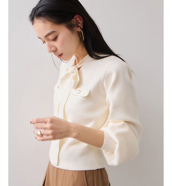 VIS「ニットリボン付きプルオーバー」|ニット・セーター|