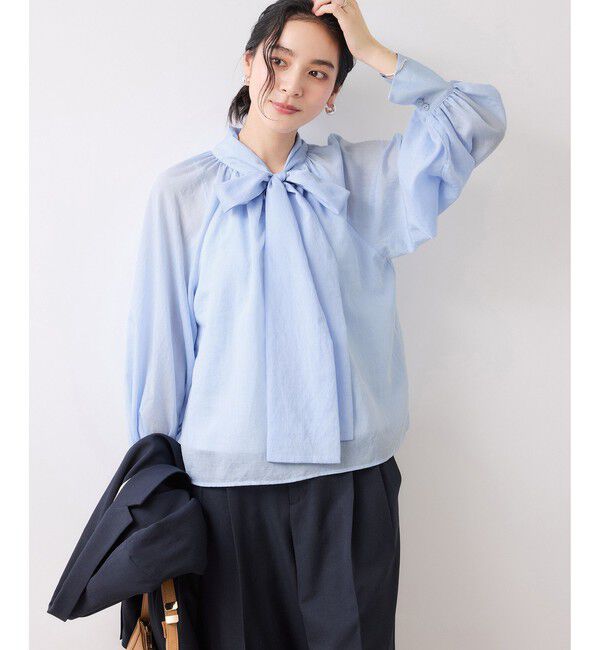 VIS「前後2WAYボリュームボウタイブラウス/イージーケア」|シャツ・ブラウス|