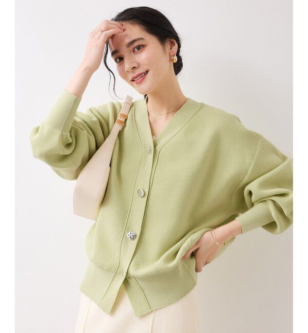 VIS「釦アクセントコクーンカーディガン」|カーディガン|
