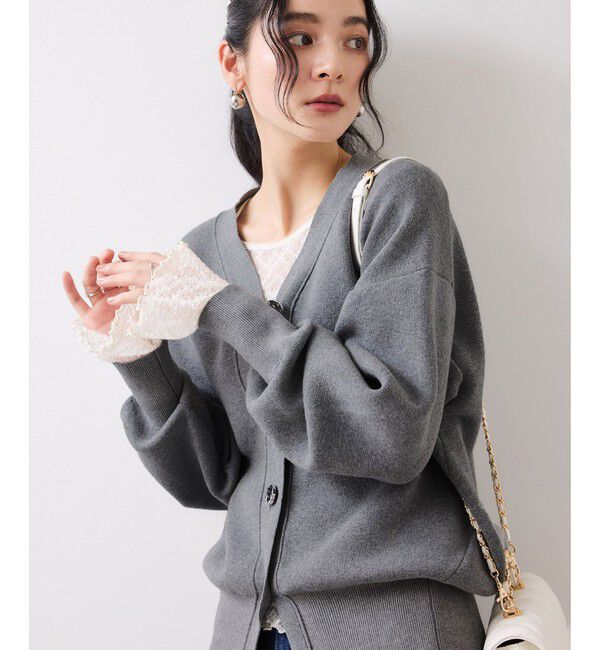 VIS「釦アクセントコクーンカーディガン」|カーディガン|
