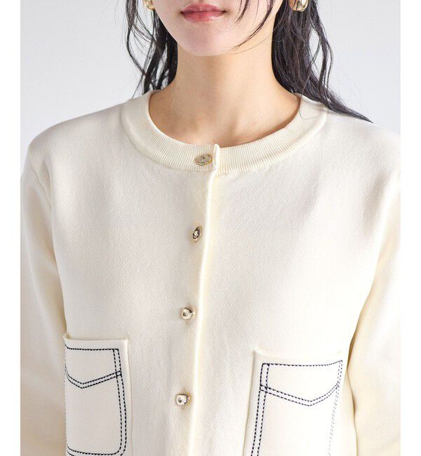 VIS「ステッチワークニットジャケット」|カーディガン|