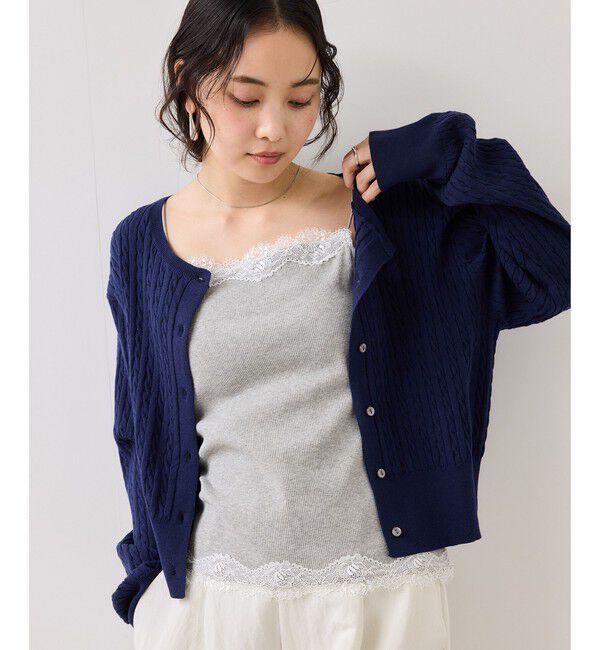 VIS「カップ付きレーステレコキャミソール」|キャミソール|