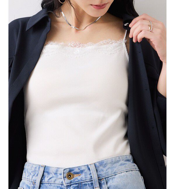 VIS「カップ付きレーステレコキャミソール」|キャミソール|