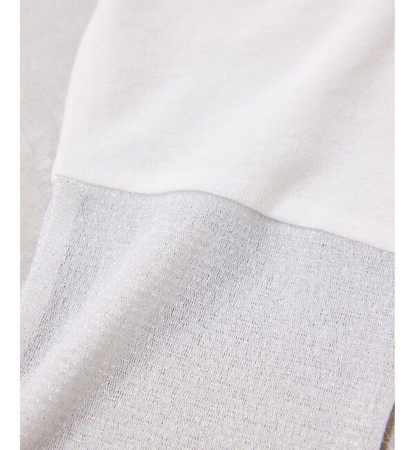 VIS「ラメメッシュスリーブ切り替えシアーロンT」|Tシャツ・カットソー|