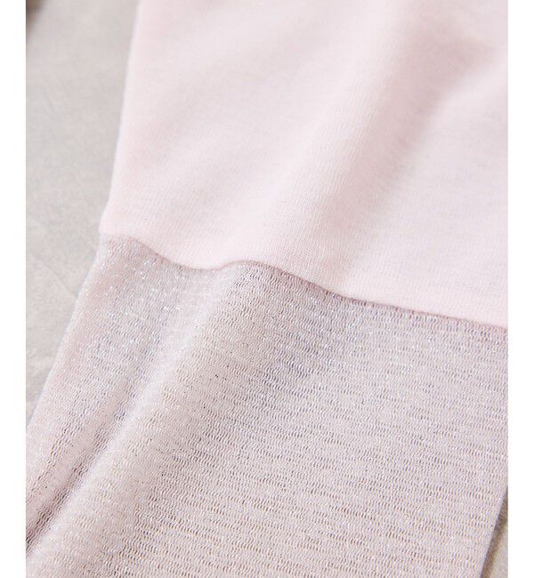 VIS「ラメメッシュスリーブ切り替えシアーロンT」|Tシャツ・カットソー|