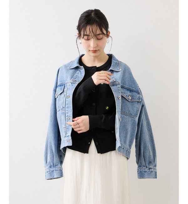 VIS「【WEB限定】フルーツ刺しゅうクルーネックカーディガン」|カーディガン|