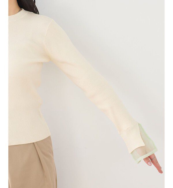 VIS「【WEB限定】袖フレア配色レイヤードカーディガン」|カーディガン|