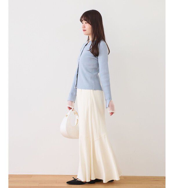 VIS「【WEB限定】袖フレア配色レイヤードカーディガン」|カーディガン|