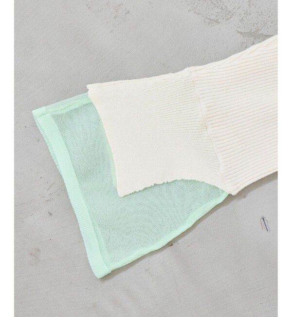 VIS「【WEB限定】袖フレア配色レイヤードカーディガン」|カーディガン|