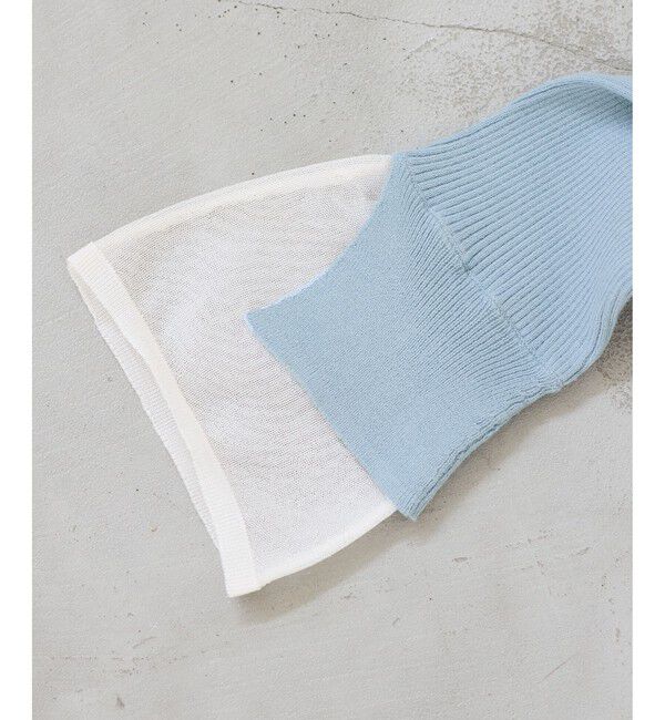 VIS「【WEB限定】袖フレア配色レイヤードカーディガン」|カーディガン|