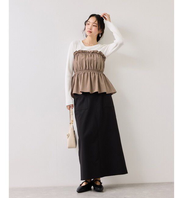 VIS「シャーリングビスチェドッキングニット/イージーケア」|ニット・セーター|