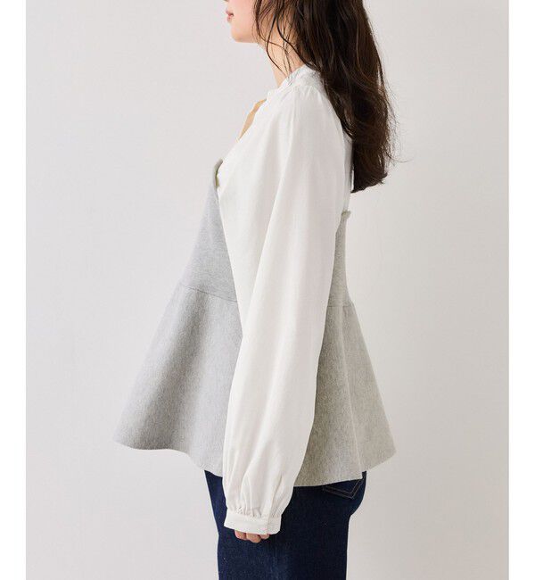 VIS「ペプラムニットドッキングブラウス」|シャツ・ブラウス|