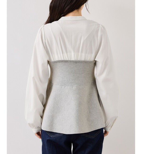 VIS「ペプラムニットドッキングブラウス」|シャツ・ブラウス|