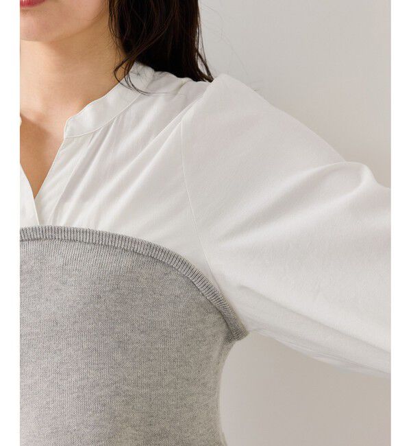 VIS「ペプラムニットドッキングブラウス」|シャツ・ブラウス|