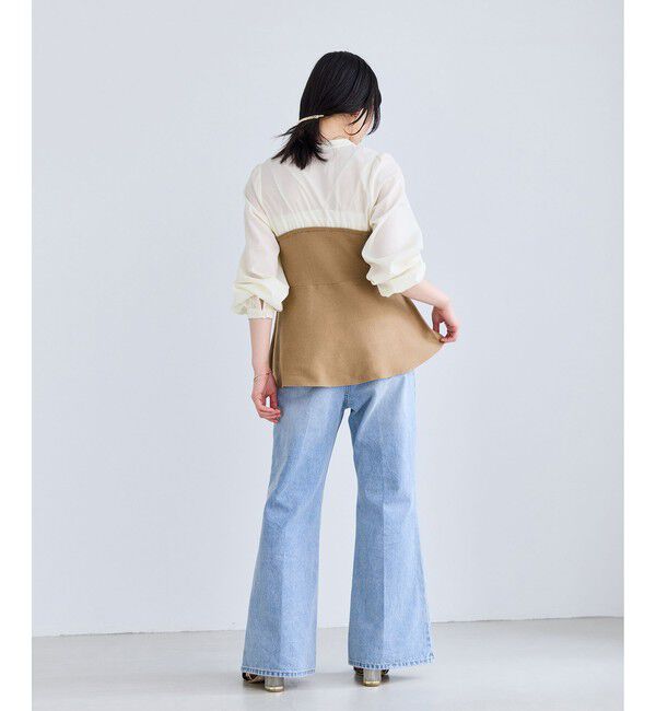 VIS「ペプラムニットドッキングブラウス」|シャツ・ブラウス|