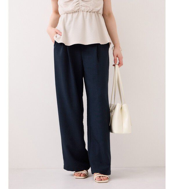 VIS「【WEB限定】美easyリネンライクウエストドロストイージーパンツ/イージーケア・接触冷感」|チノ|