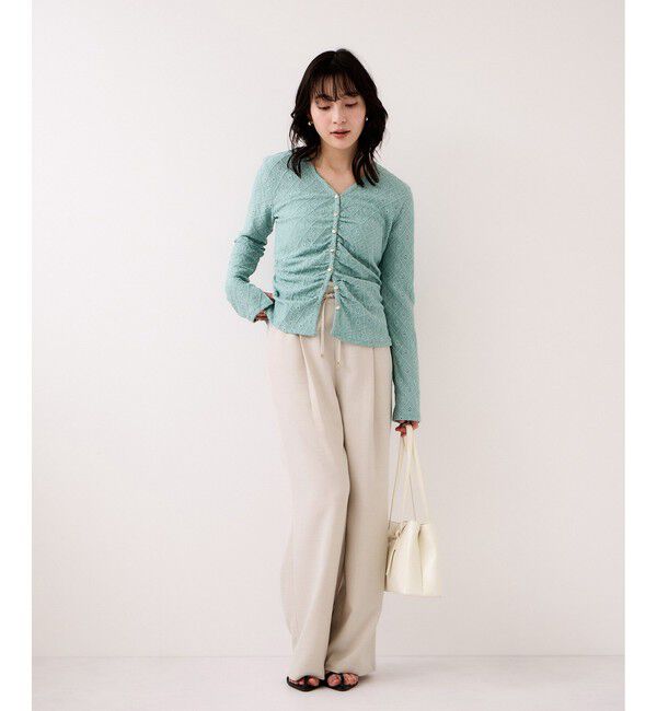 VIS「【WEB限定】美easyリネンライクウエストドロストイージーパンツ/イージーケア・接触冷感」|チノ|