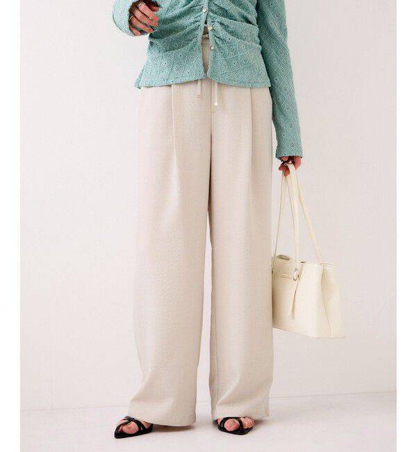 VIS「【WEB限定】美easyリネンライクウエストドロストイージーパンツ/イージーケア・接触冷感」|チノ|