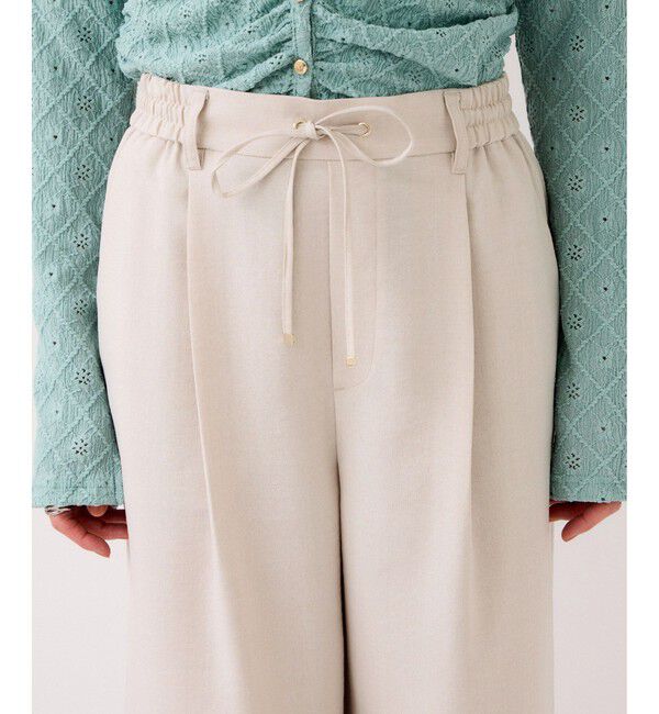 VIS「【WEB限定】美easyリネンライクウエストドロストイージーパンツ/イージーケア・接触冷感」|チノ|