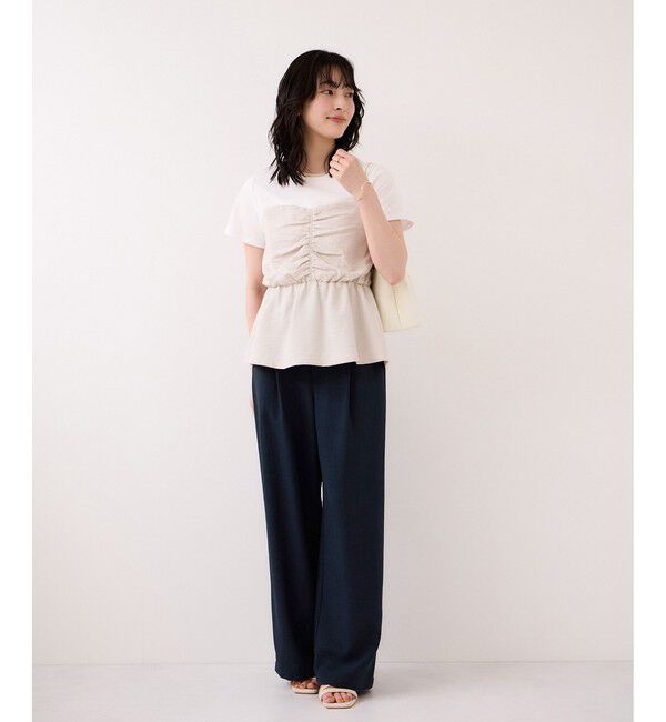 VIS「【WEB限定】美easyリネンライクウエストドロストイージーパンツ/イージーケア・接触冷感」|チノ|