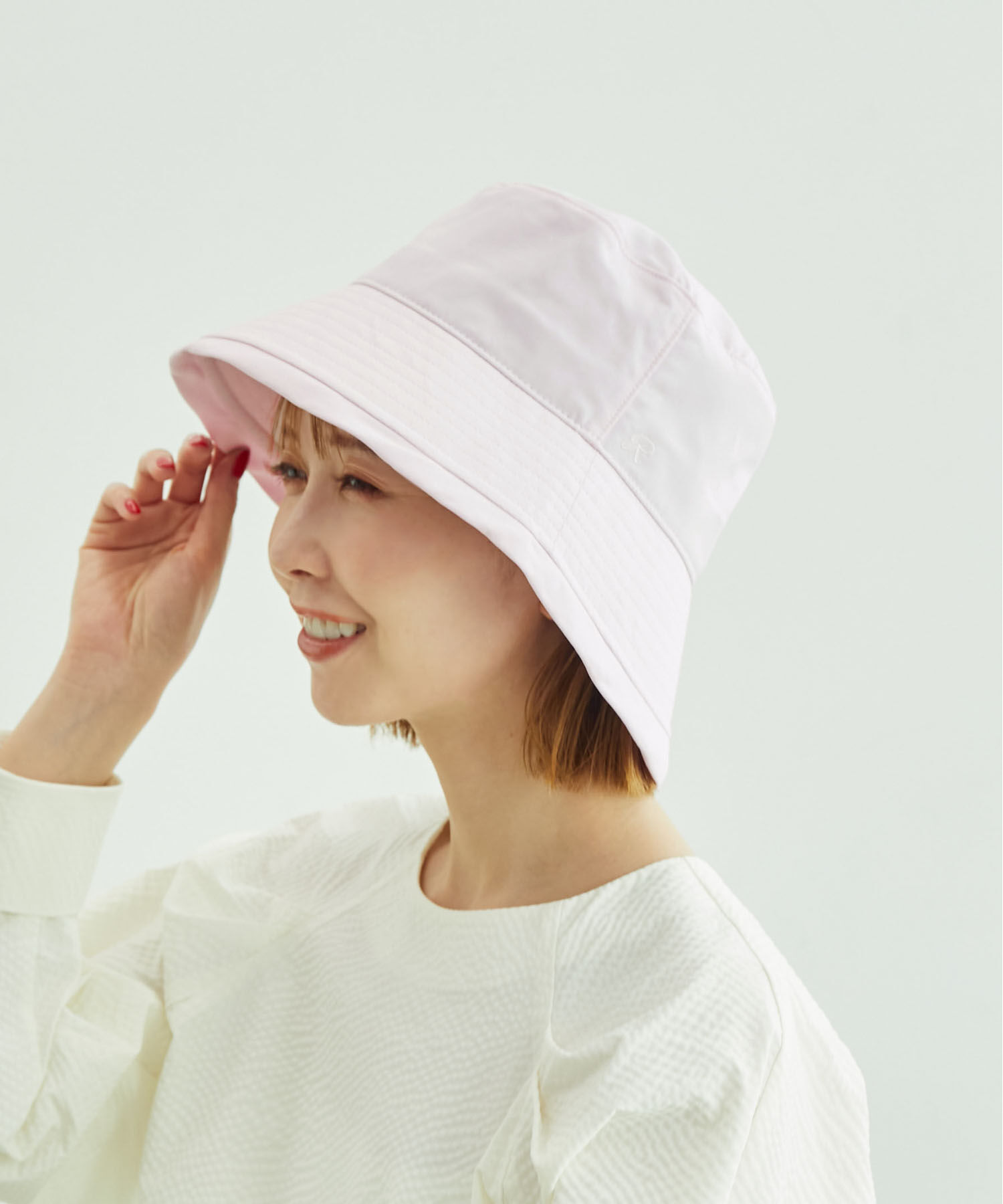 ROPE PICNIC PASSAGE「ロゴ刺繍バケットハット/撥水加工」|ハット|ピンク系(65)