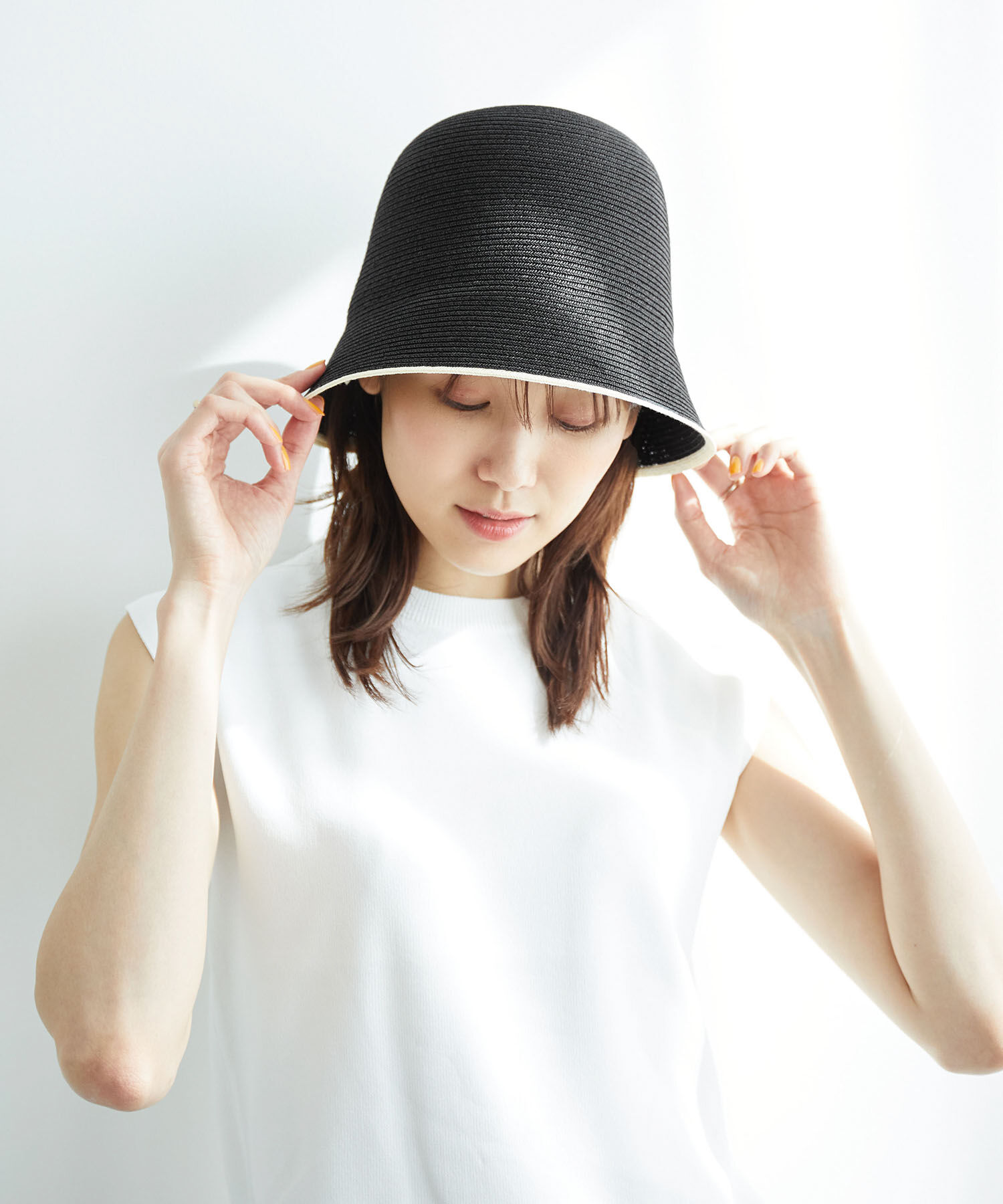 ROPE PICNIC PASSAGE「ウォッシャブルブレードベルハット」|ハット|ブラック(01)