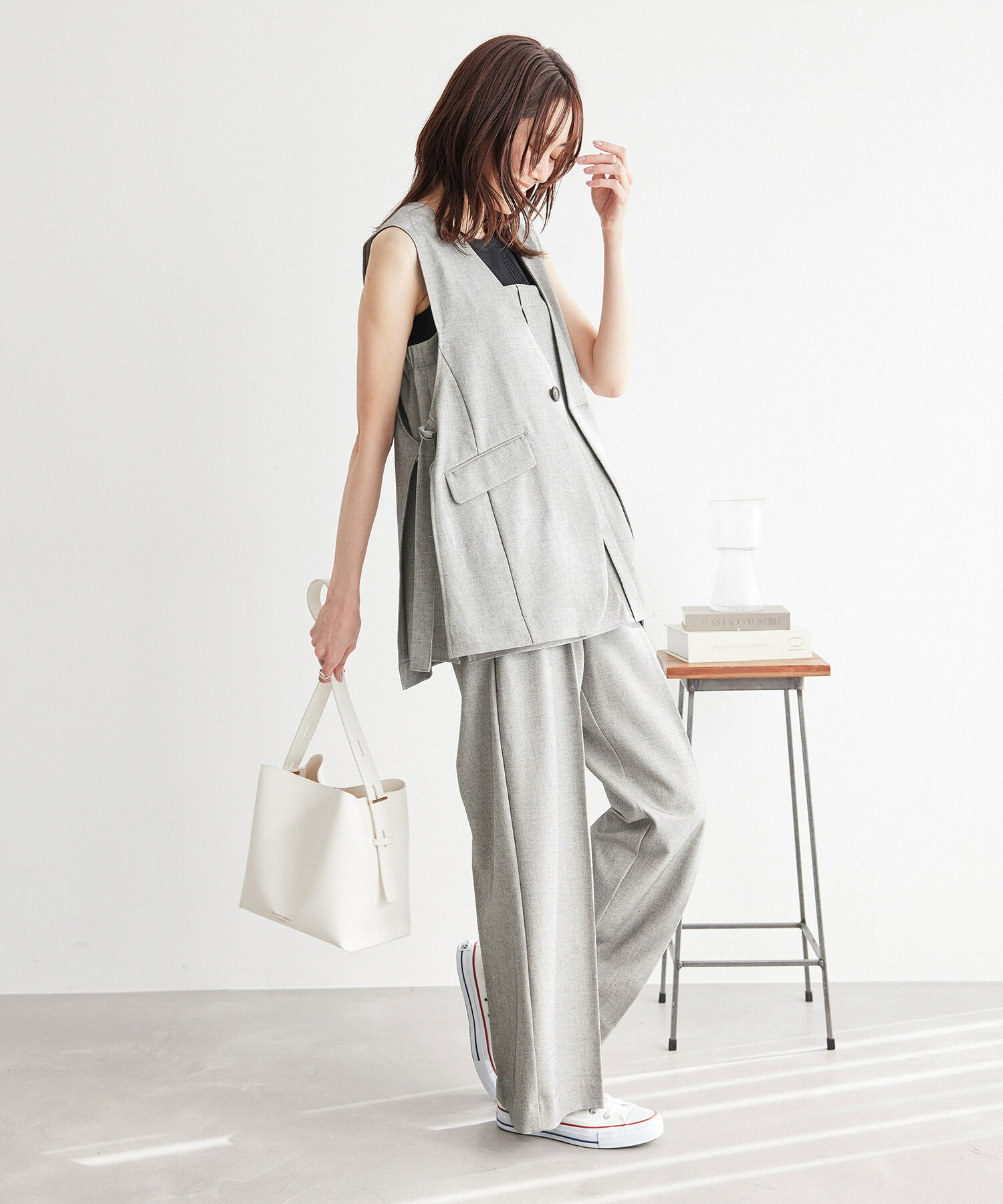 Rope&rsquo;Picnic「【ご好評につき新色追加決定！】リネン混シャンブレーパンツ/セットアップ対応・UVケア」|その他|