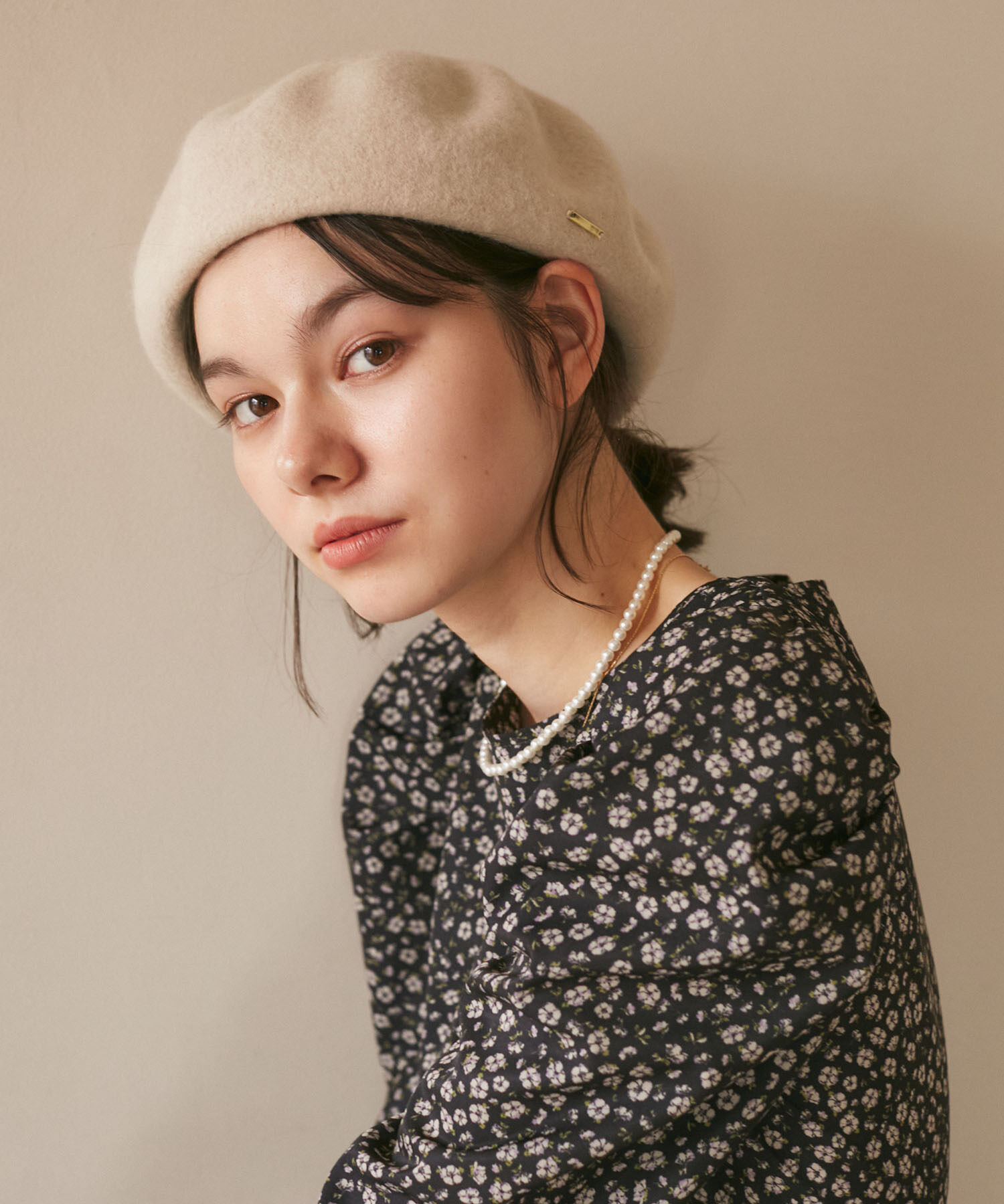 ROPE PICNIC PASSAGE「プレート付きウールベレー帽/リンクコーデ」|ハンチング・ベレー帽|