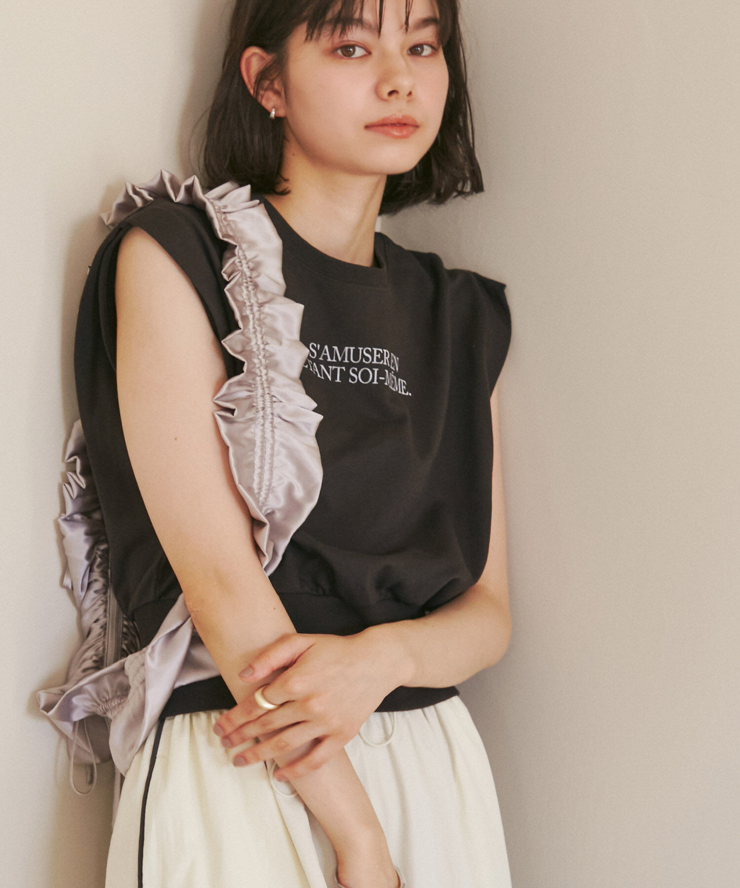 ROPE' PICNIC R「汗染み防止/バックスリットフレンチスリーブミニ裏毛プルオーバー」|スウェット・ジャージ|