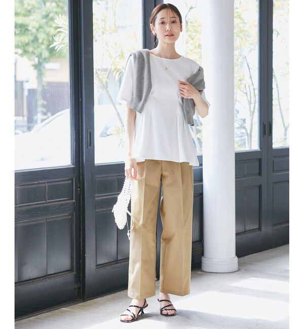 Rope&rsquo;Picnic「【UVカット・接触冷感】タックチノワイドパンツ」|チノ|