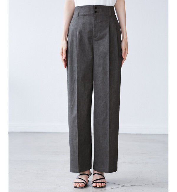 Rope&rsquo;Picnic「【UVカット・接触冷感】タックチノワイドパンツ」|チノ|