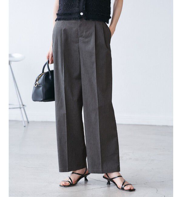 Rope&rsquo;Picnic「【UVカット・接触冷感】タックチノワイドパンツ」|チノ|